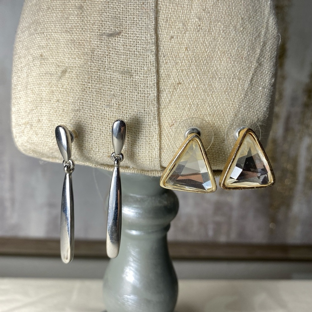 Elegant Silver and Gold Earrings Set